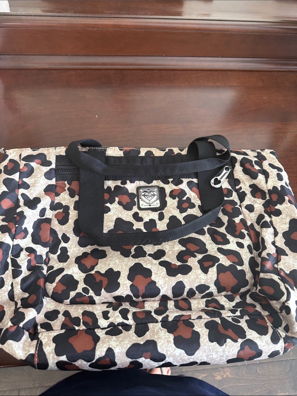 Brighton Leopard-Print Tote in Brown, Black & Cream